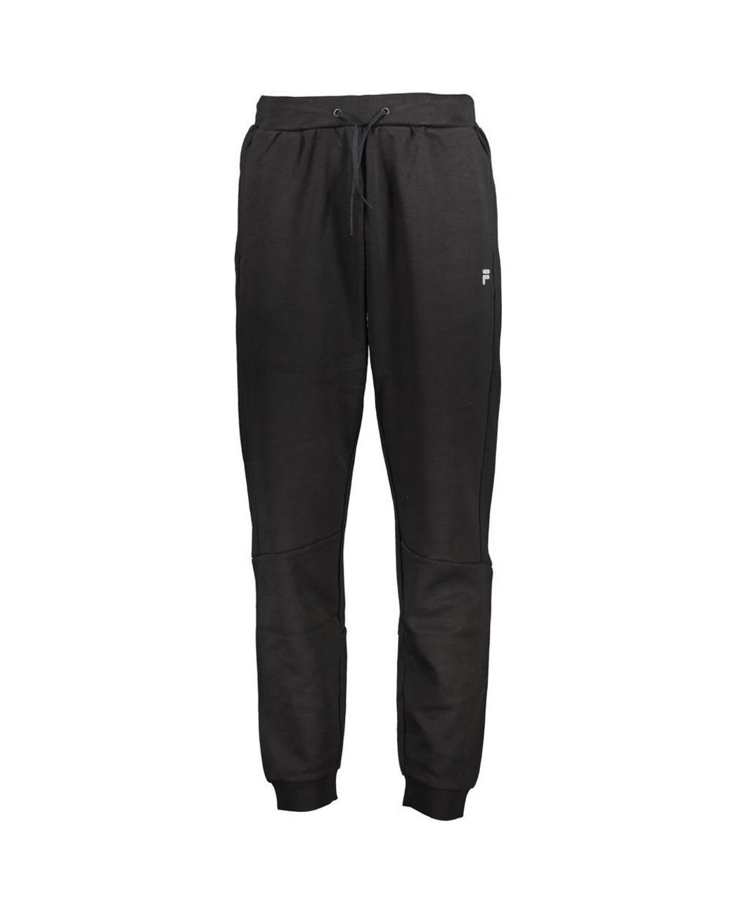 Fila Black Cotton Blend Relaxed Fit Pants for men