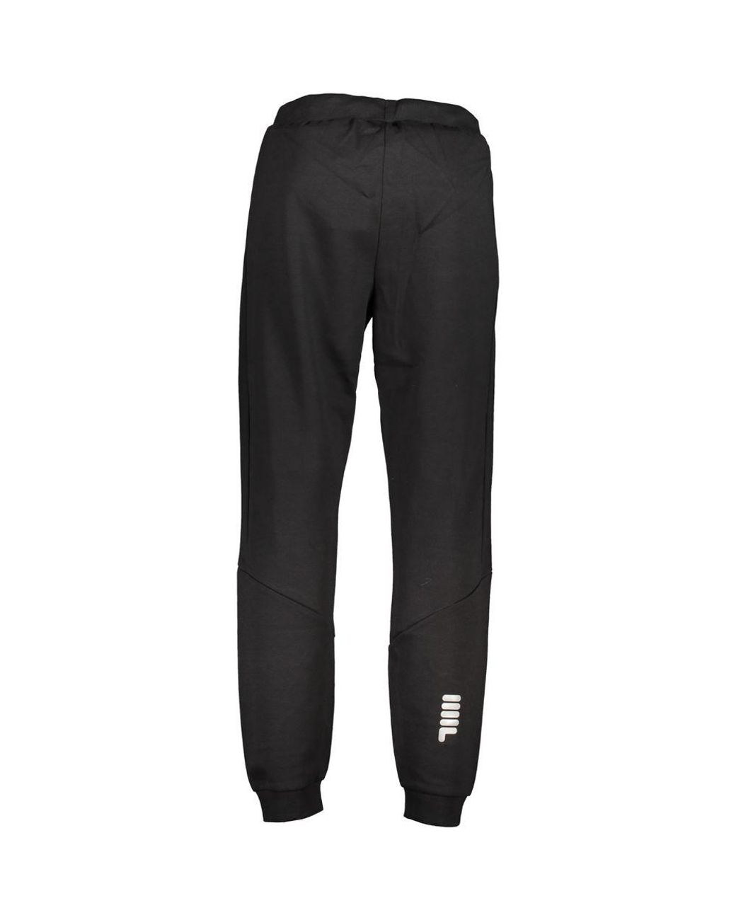 Fila Black Cotton Blend Relaxed Fit Pants for men