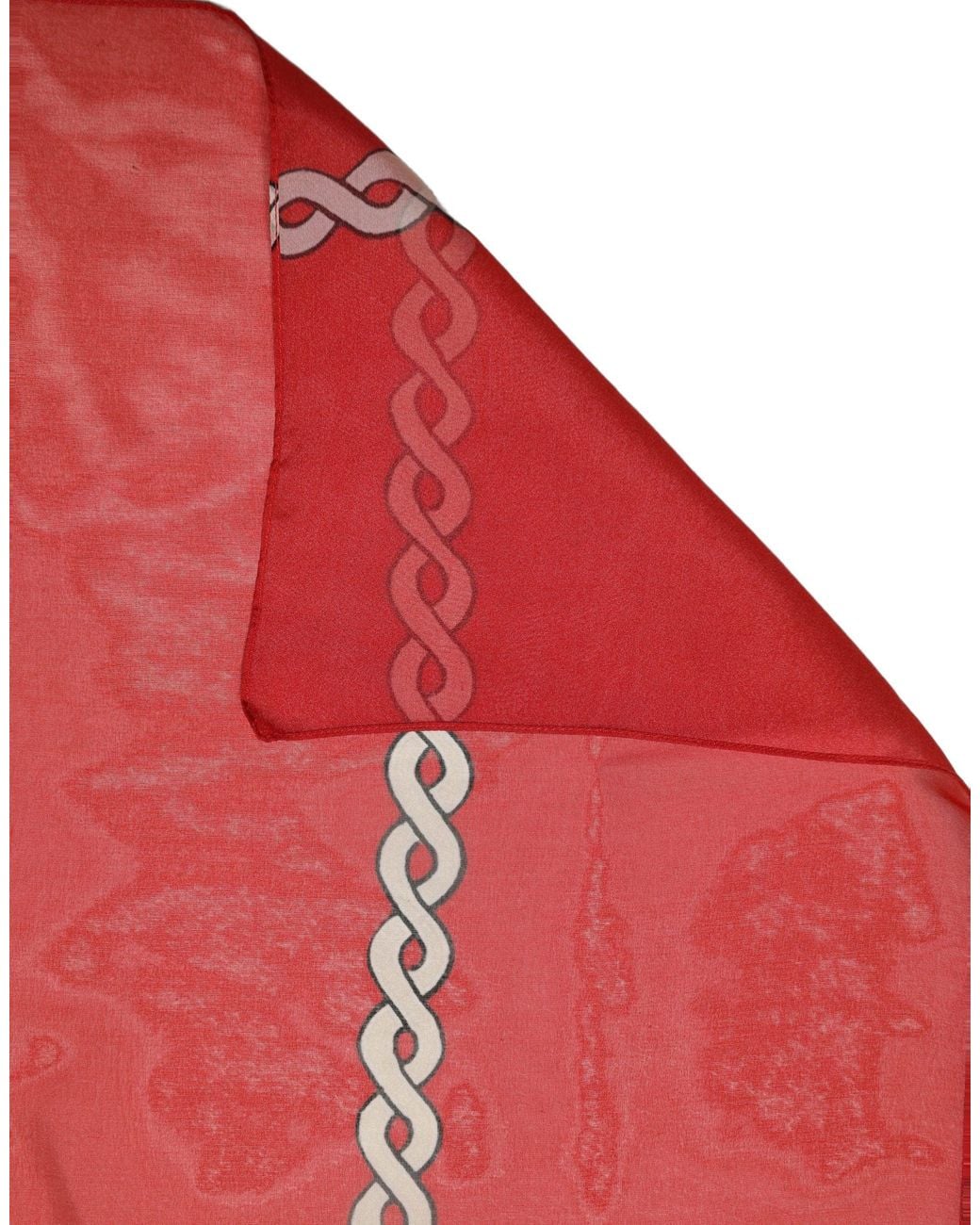 Dolce & Gabbana Red Silk Braided Rope Square Foulard Scarf