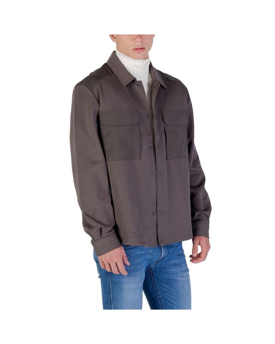 Antony Morato Brown Green Denim Shirt for men