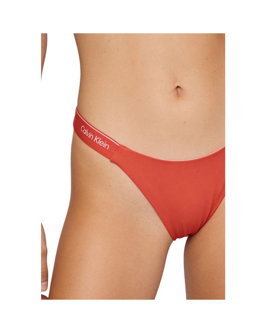 Calvin Klein Red Orange Recycled Polyester Bikini