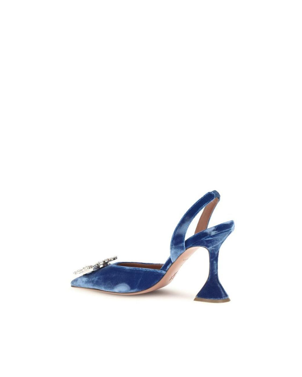 AMINA MUADDI Blue Velvet Sandals