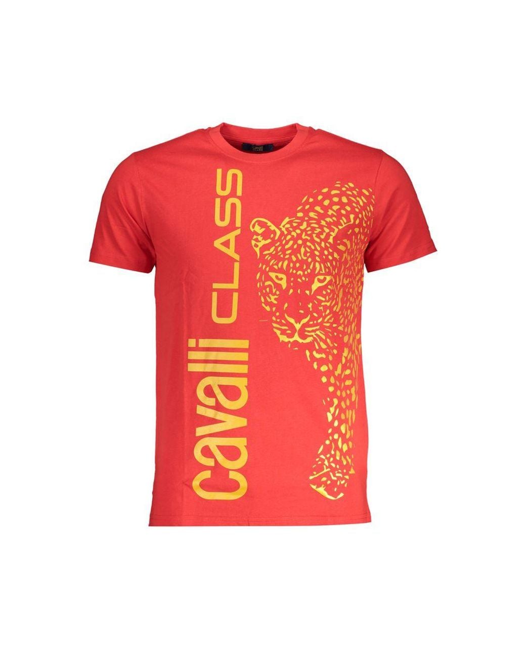 Roberto Cavalli Red Cotton T-Shirt for men