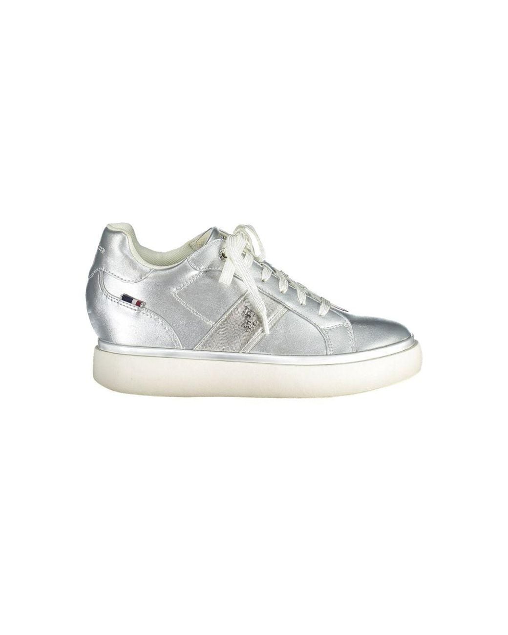 U.S. POLO ASSN. White Silver Polyester Sneaker