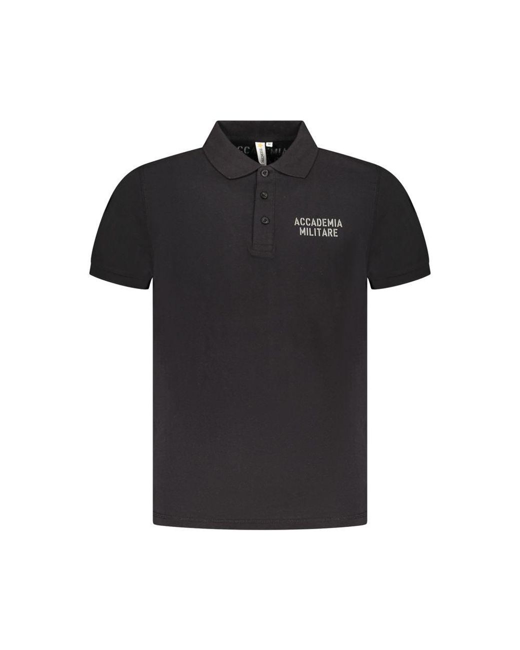 Accademia Militare Black Cotton Polo Shirt for men