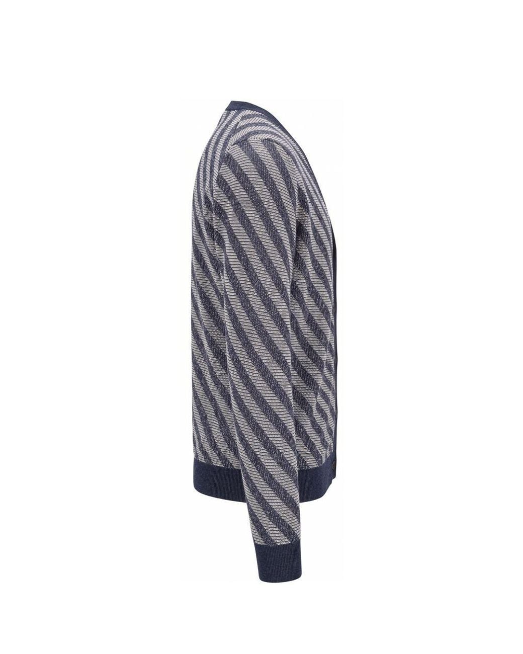 Malo Blue Linen Men Cardigan for men