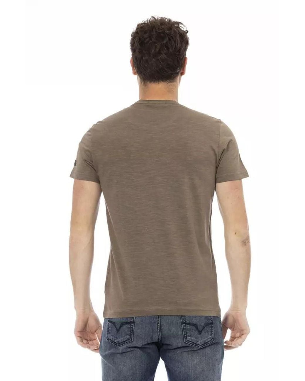 TRUSSARDI ACTION Gray Brown Cotton Men T for men