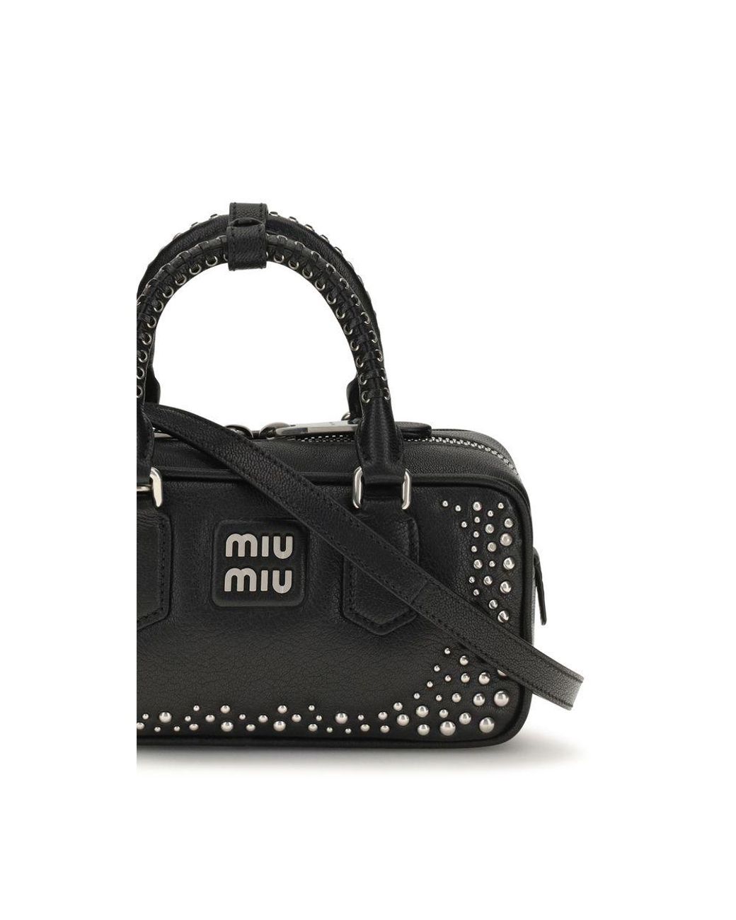 Miu Miu Black Calf Leather Bos Taurus Shoulder Bag