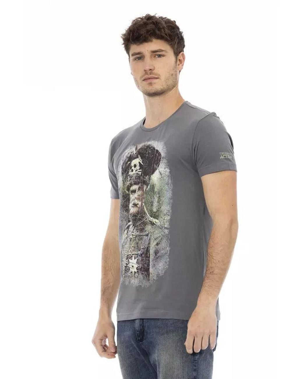 TRUSSARDI ACTION Gray Cotton Men T for men