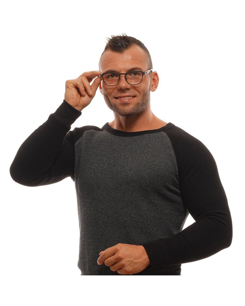 Zegna Gray Titanium Glasses (Frames) for men