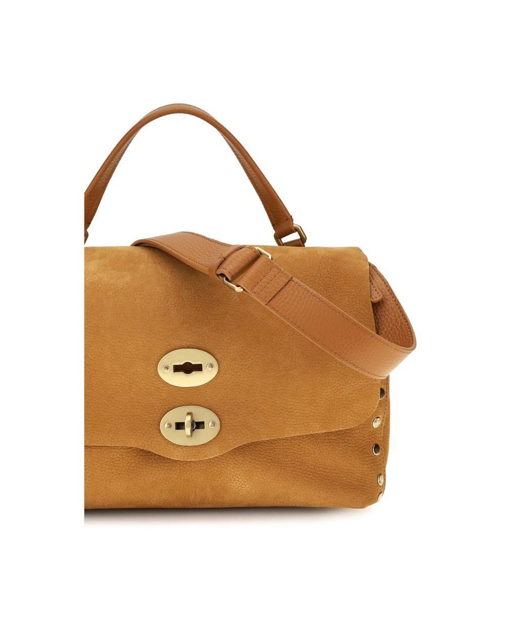 Zanellato Brown Beige Suede Leather Handbag