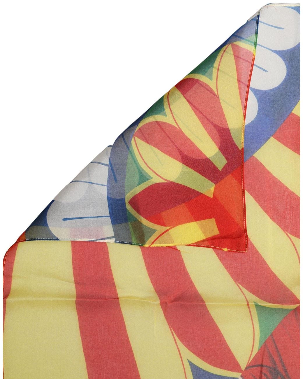 Dolce & Gabbana Orange Multicolor Silk Carretto Foulard Scarf