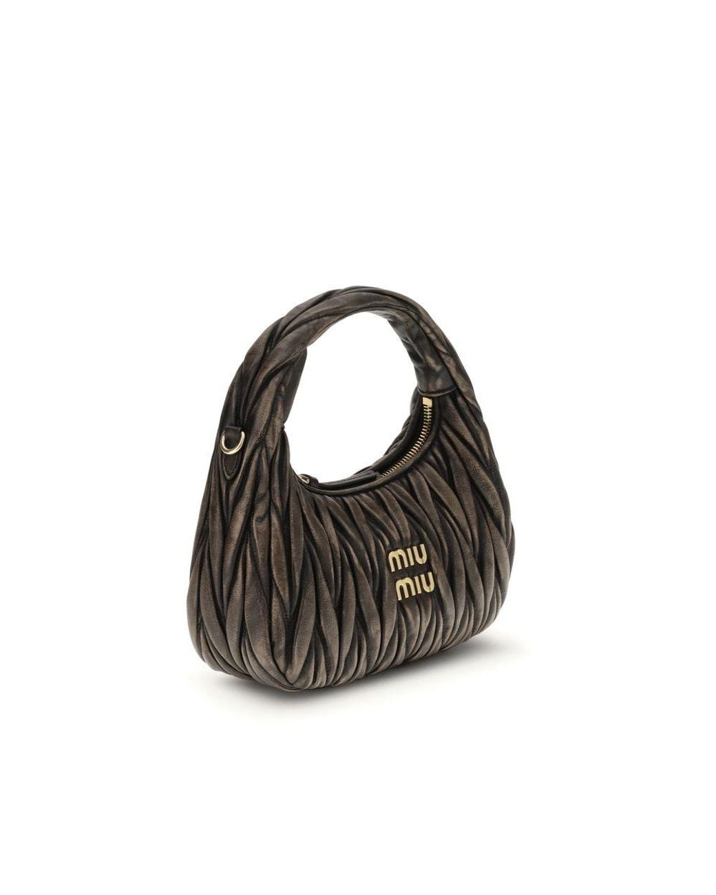 Miu Miu Black Wander Bag In Quilted Leather