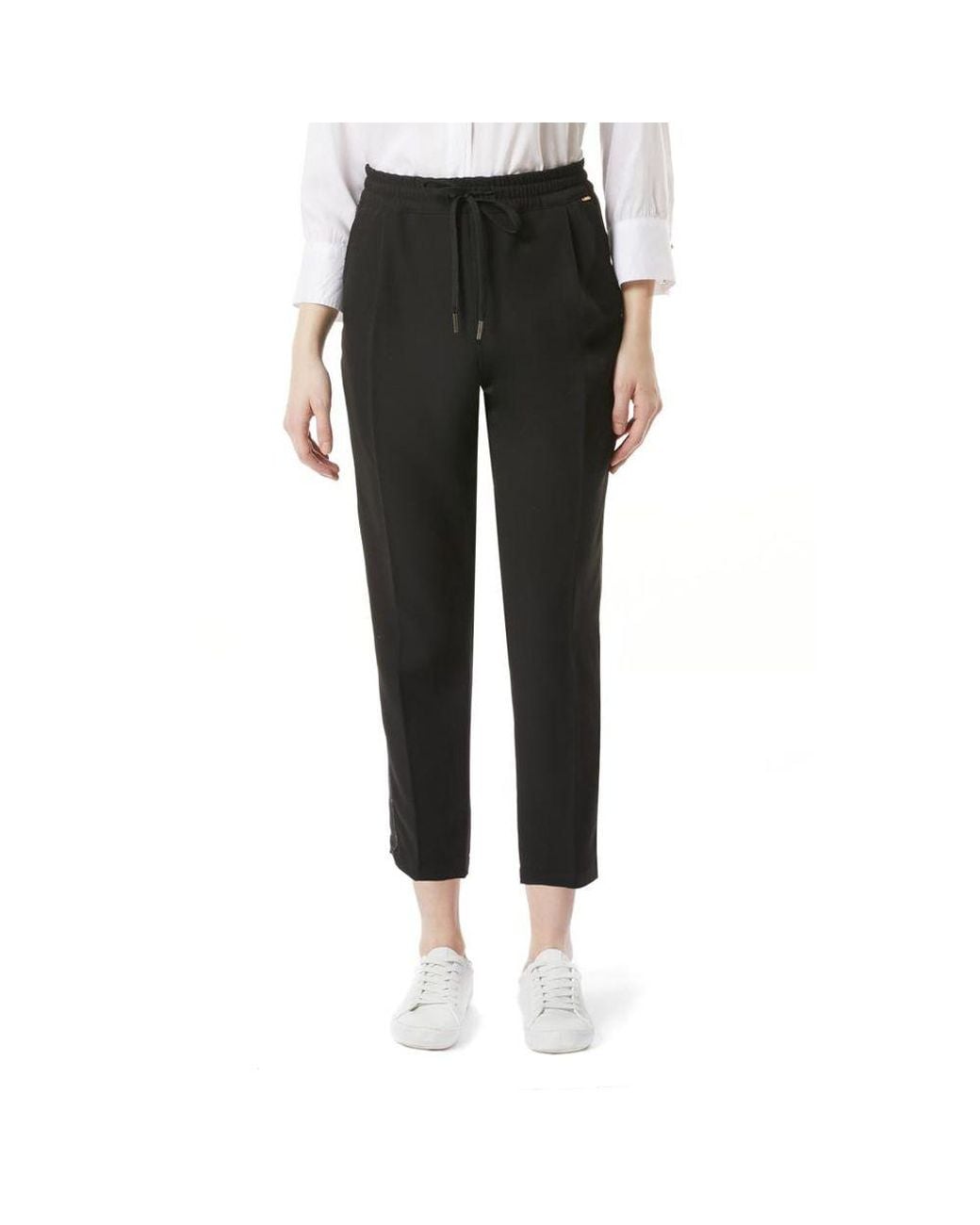 Gas Black Polyester Casual Pants