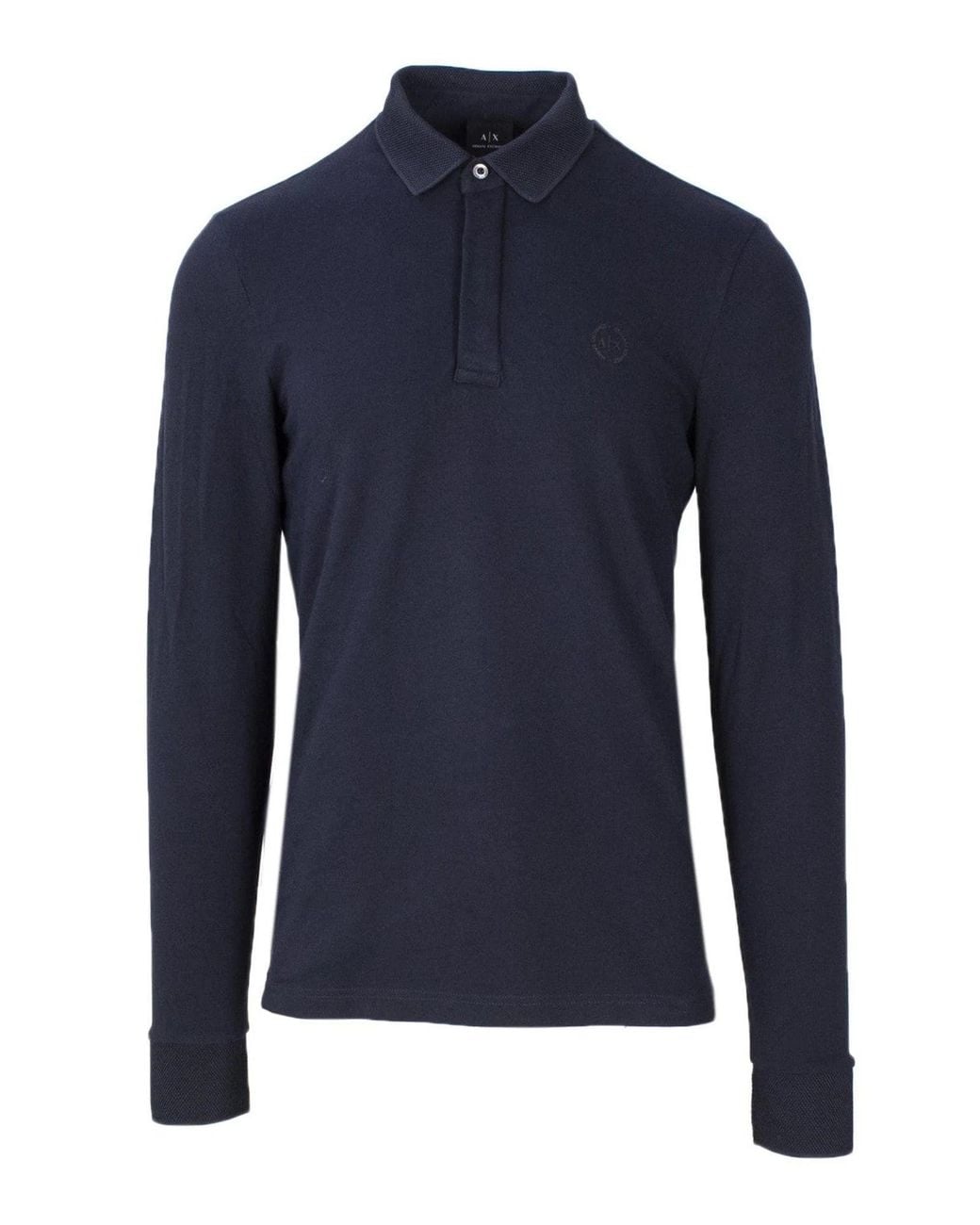 ARMANI EXCHANGE Blue Cotton Polo Shirt for men