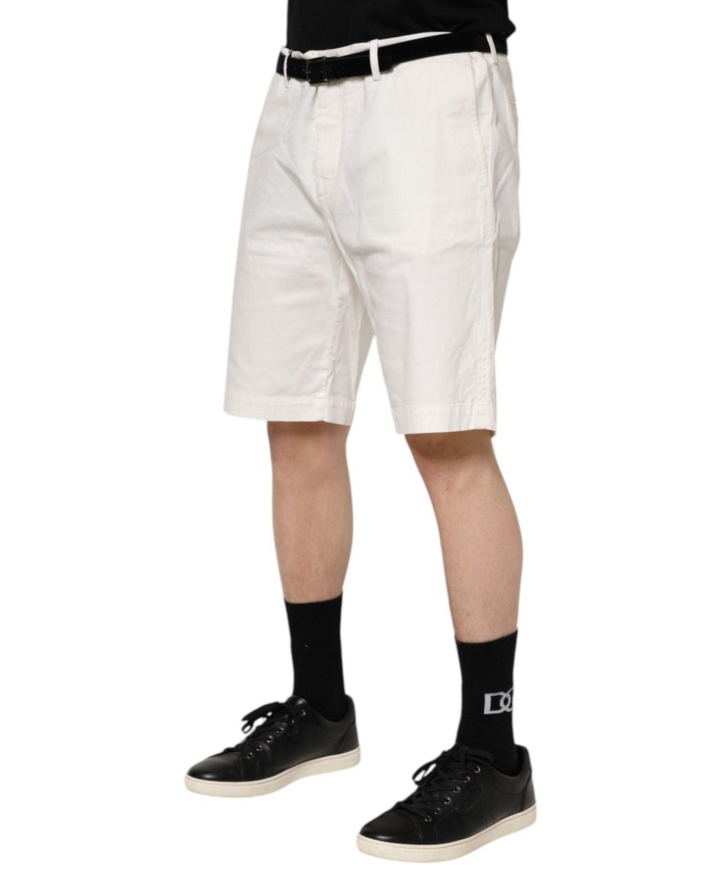 Dolce & Gabbana Natural Belted Chino Shorts for men