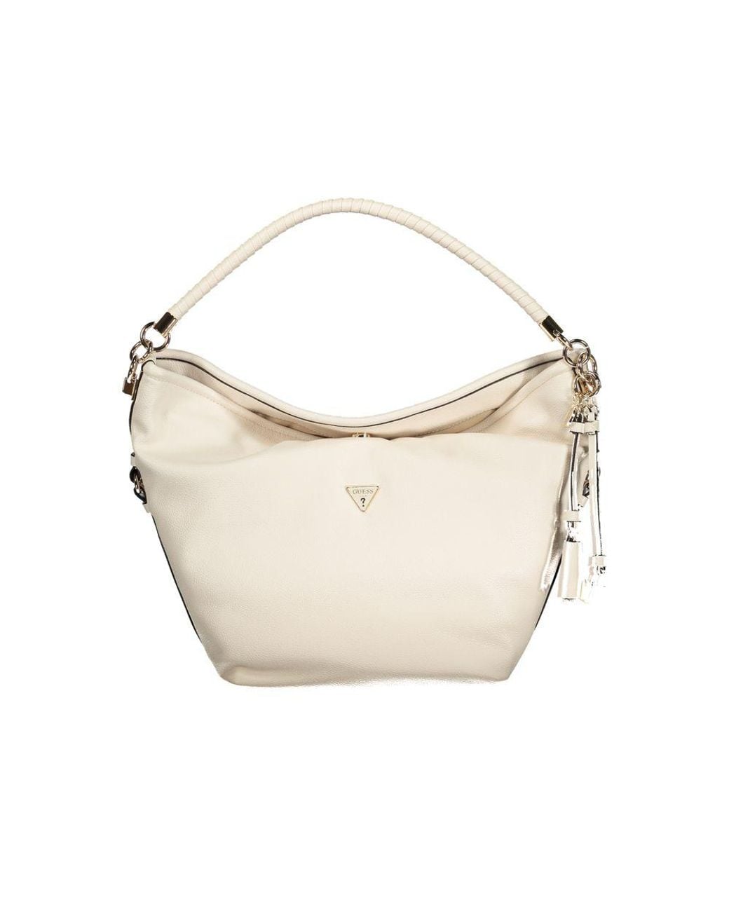 Guess White Black Polyurethane Handbag