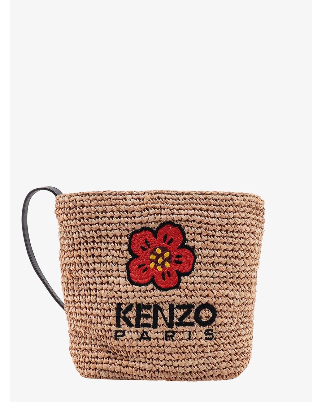 KENZO Leather Lined Shoulder Bags in Red Lyst