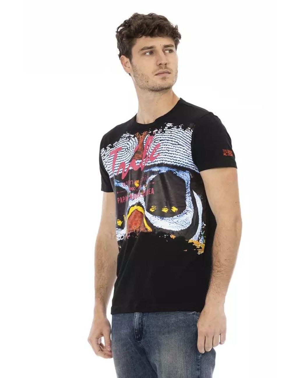 TRUSSARDI ACTION Black Cotton Men T for men