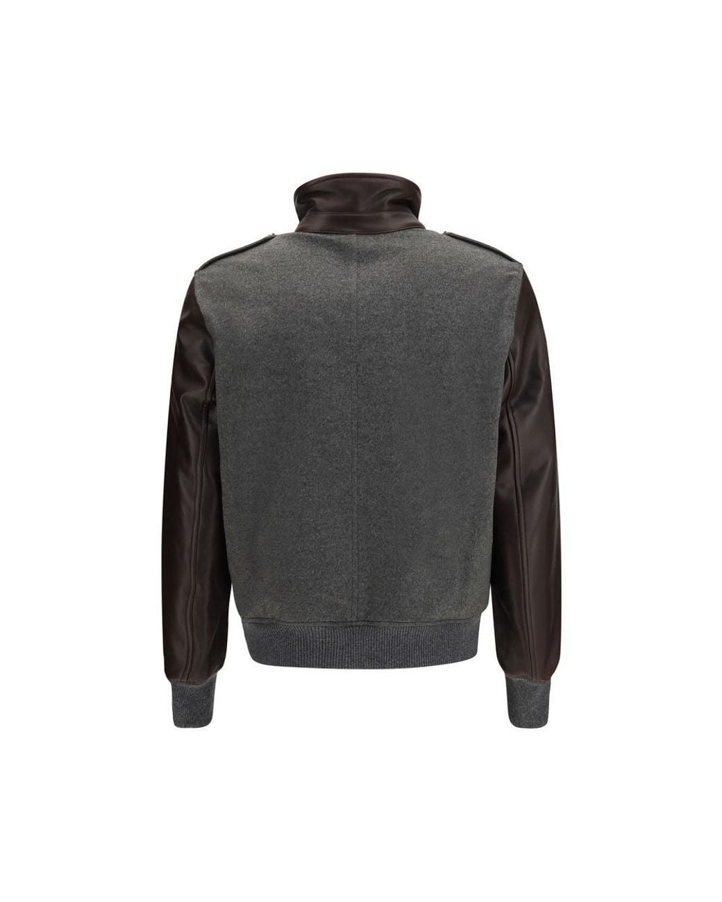 Brunello Cucinelli Black Gray Cashmere Bomber for men