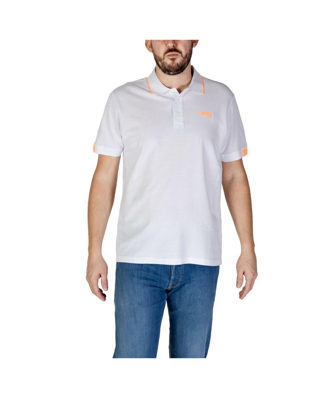 Refrigiwear Blue White Cotton Polo Shirt for men