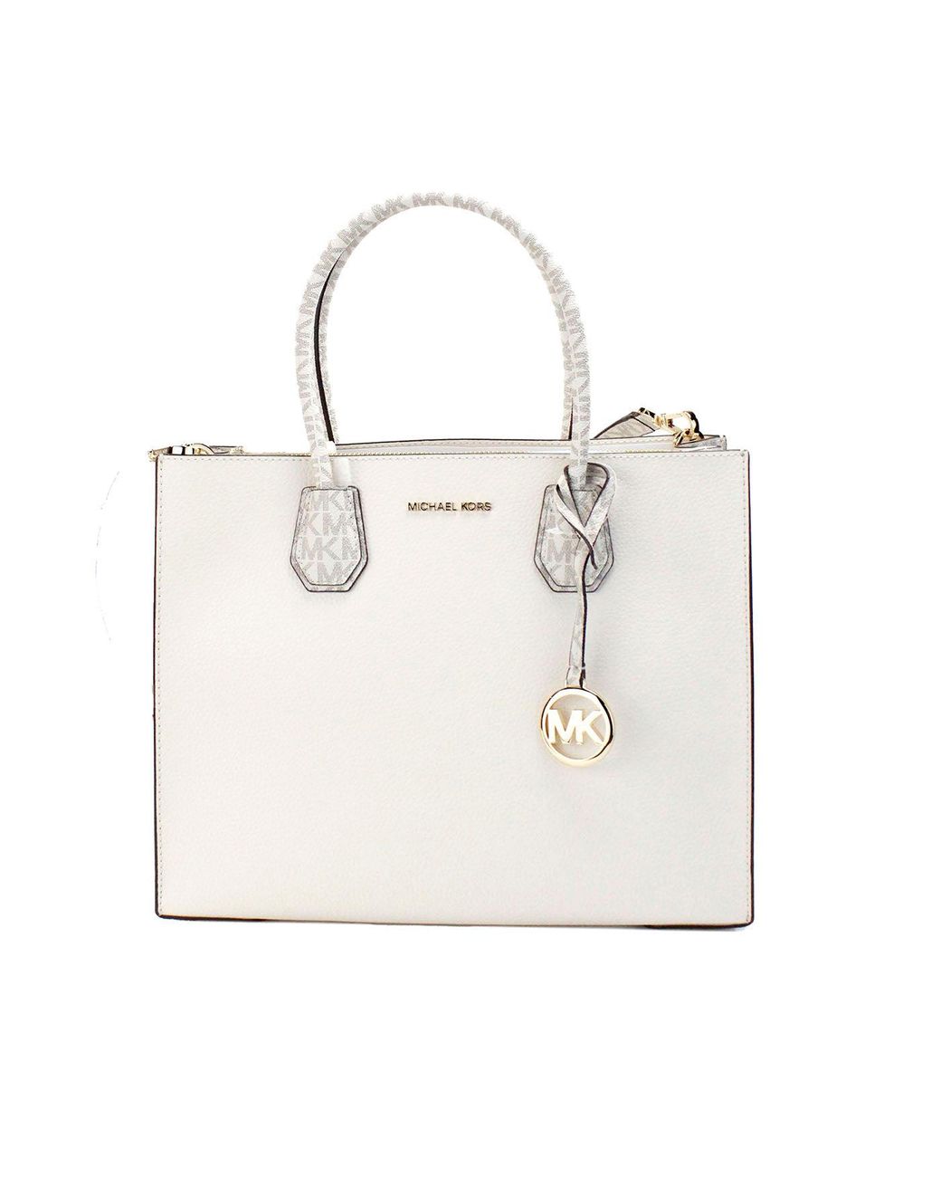 Michael Kors Mercer Large Leather Pvc Satchel Crossbody Bag in White Lyst UK