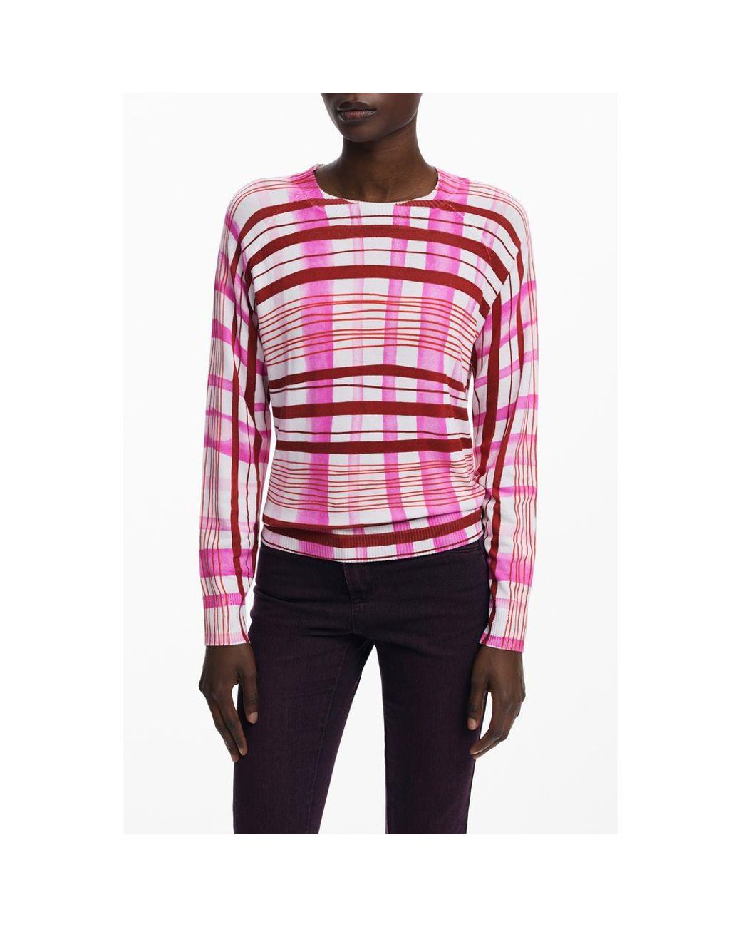 Desigual Red Pink Viscose Sweater