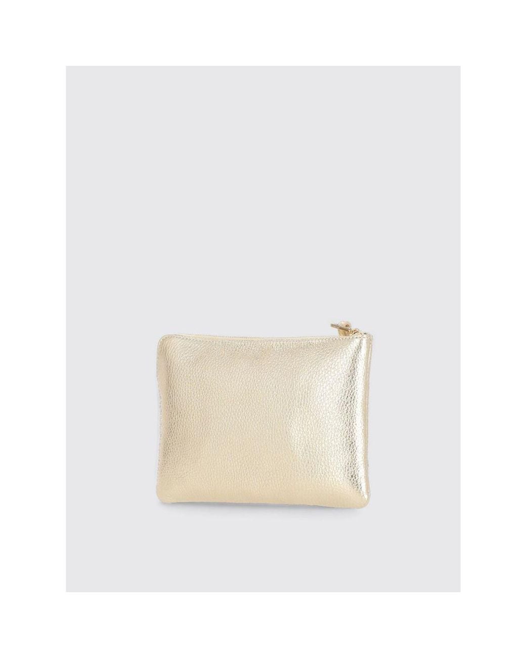 Coccinelle White Gold Leather Clutch Bag