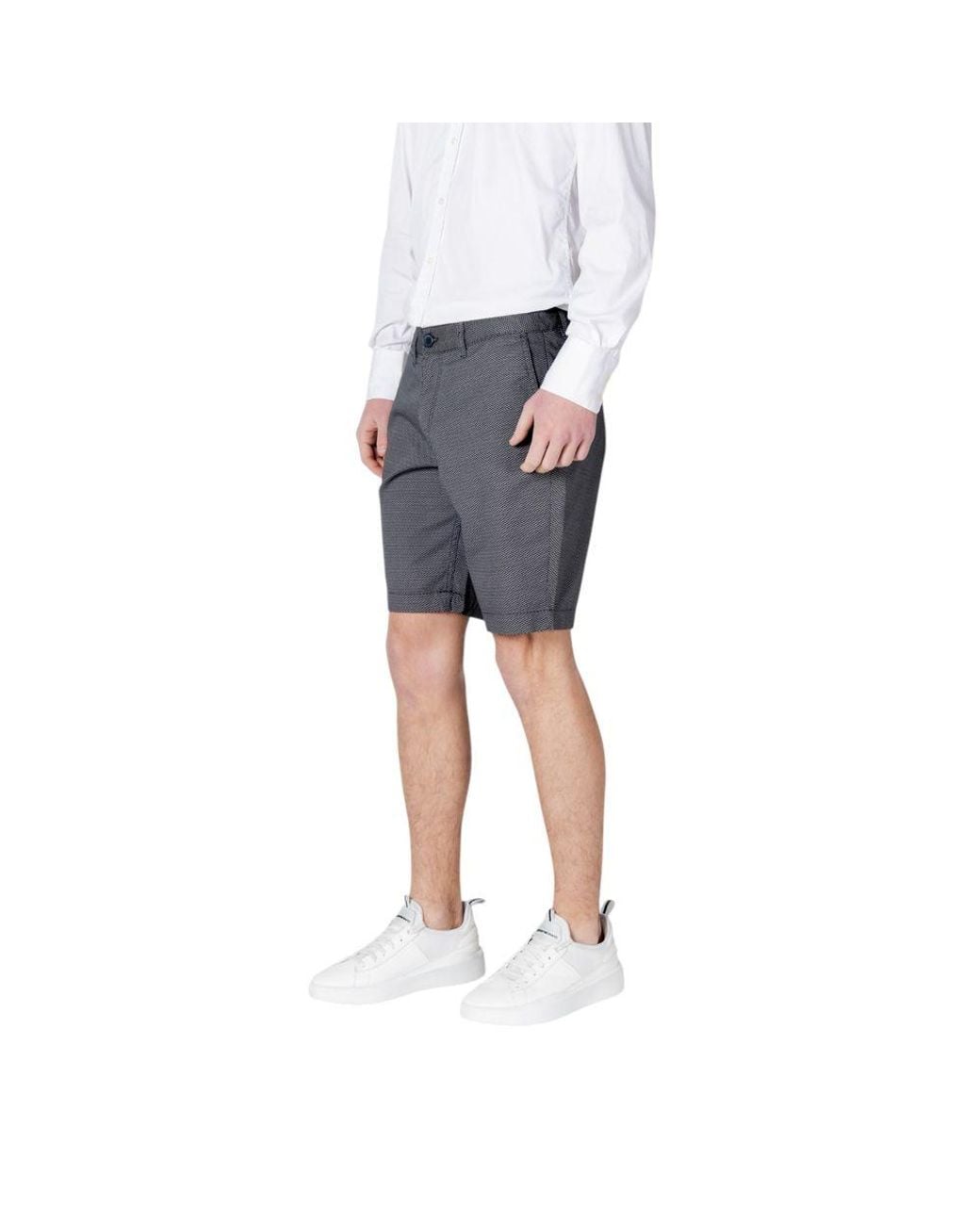 ARMANI EXCHANGE Gray Blue Cotton Short for men