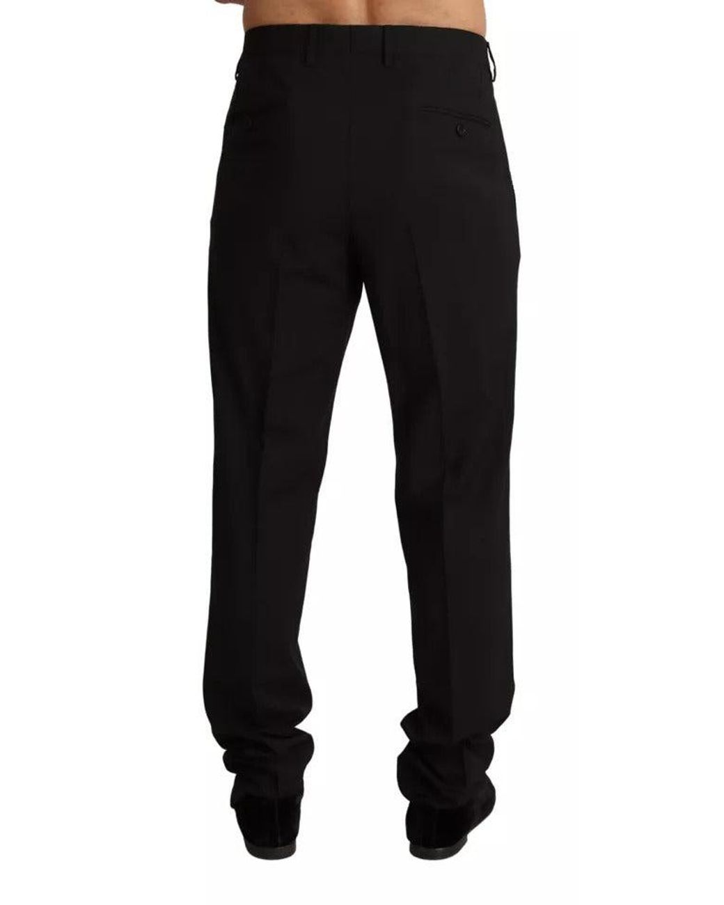 Dolce & Gabbana Black Elegant Skinny Dress Trousers for men