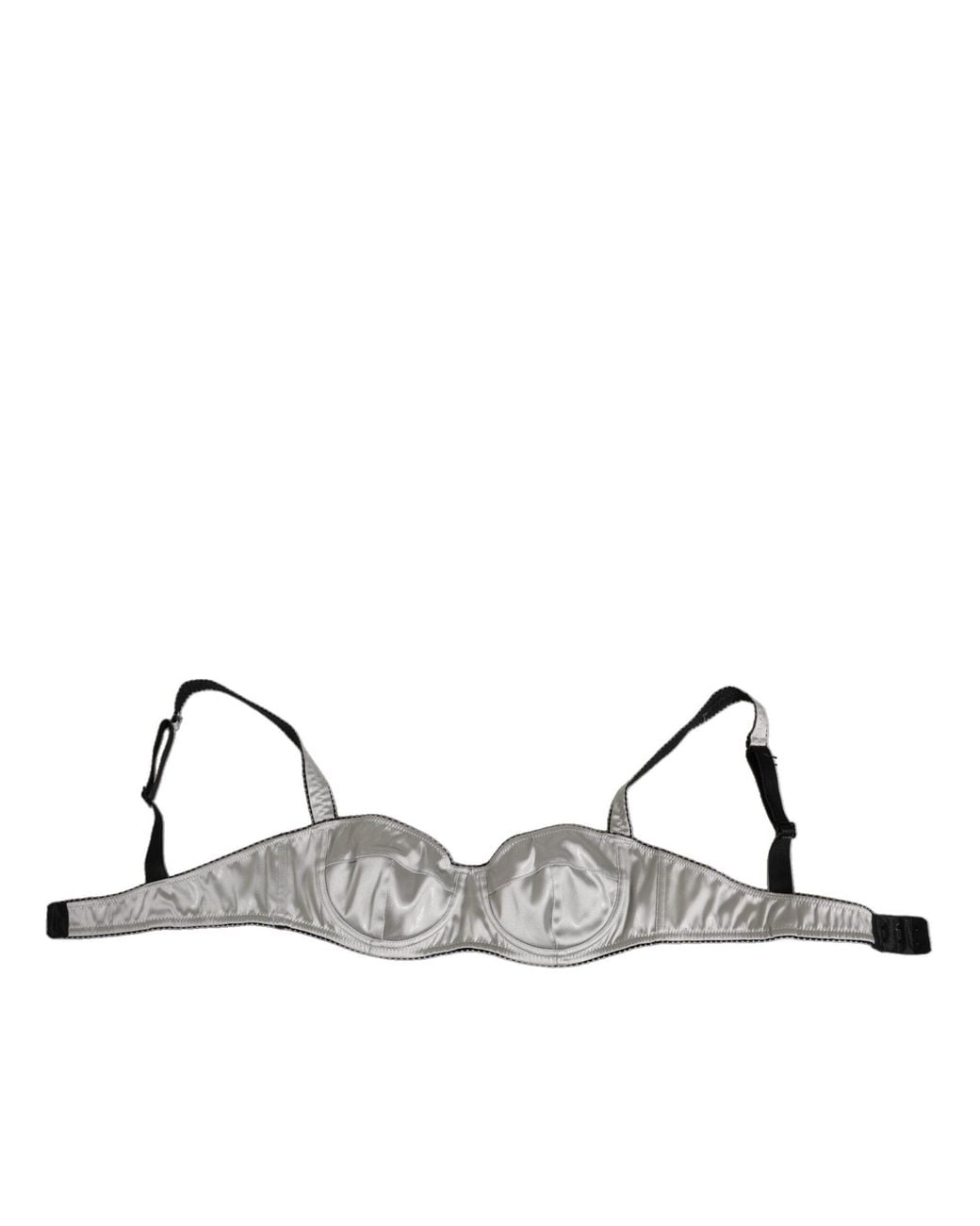 Dolce & Gabbana Metallic Acetate Stretch Balconcino Bra Underwear Clothing