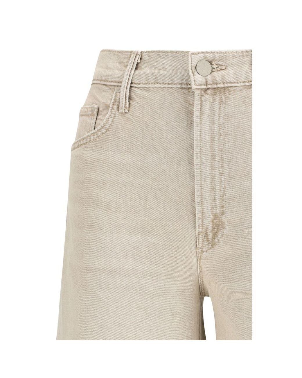 Mother Natural Beige Cotton Flared Jeans