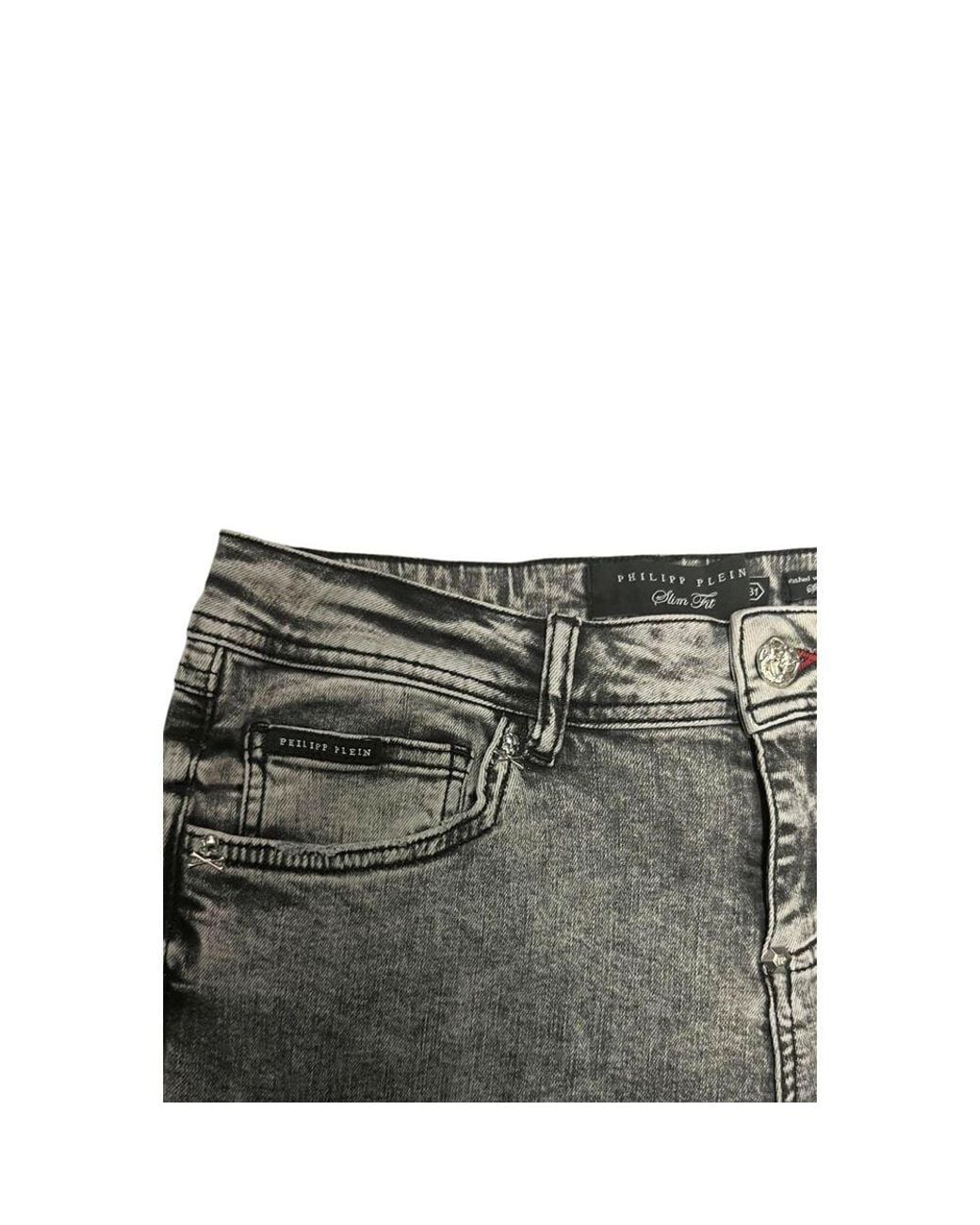 Philipp Plein Gray Cotton Jeans