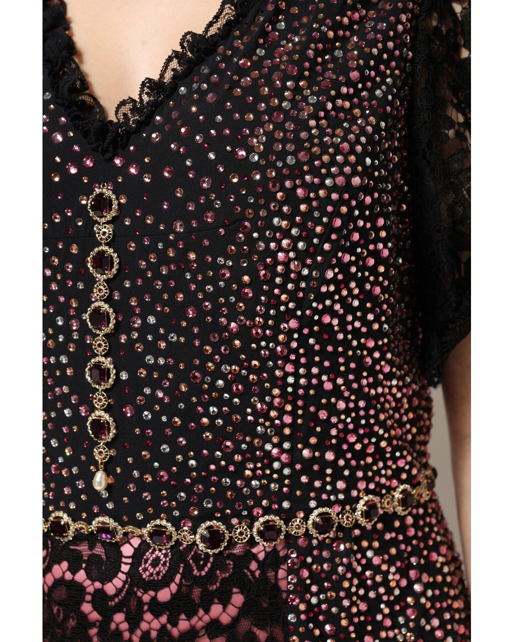 Dolce & Gabbana Black Multicolor Embellished Mermaid Gown Dress for men