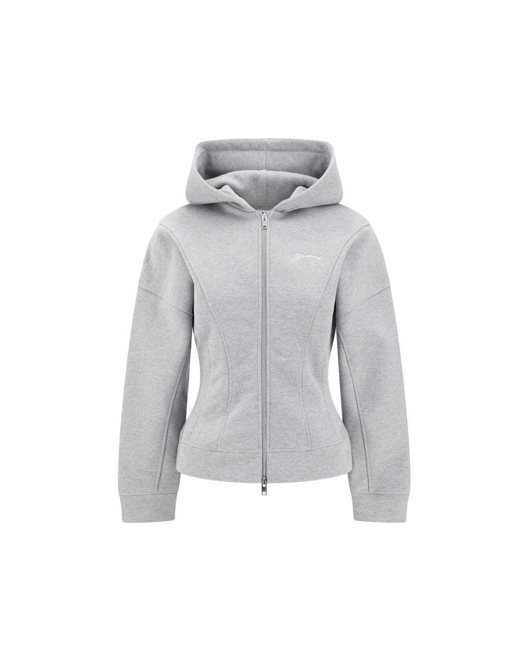 トップス GANNI OVERSIZED ZIP HOODIE adam et rope Ganni Zip Hoodie in Gray | Lyst