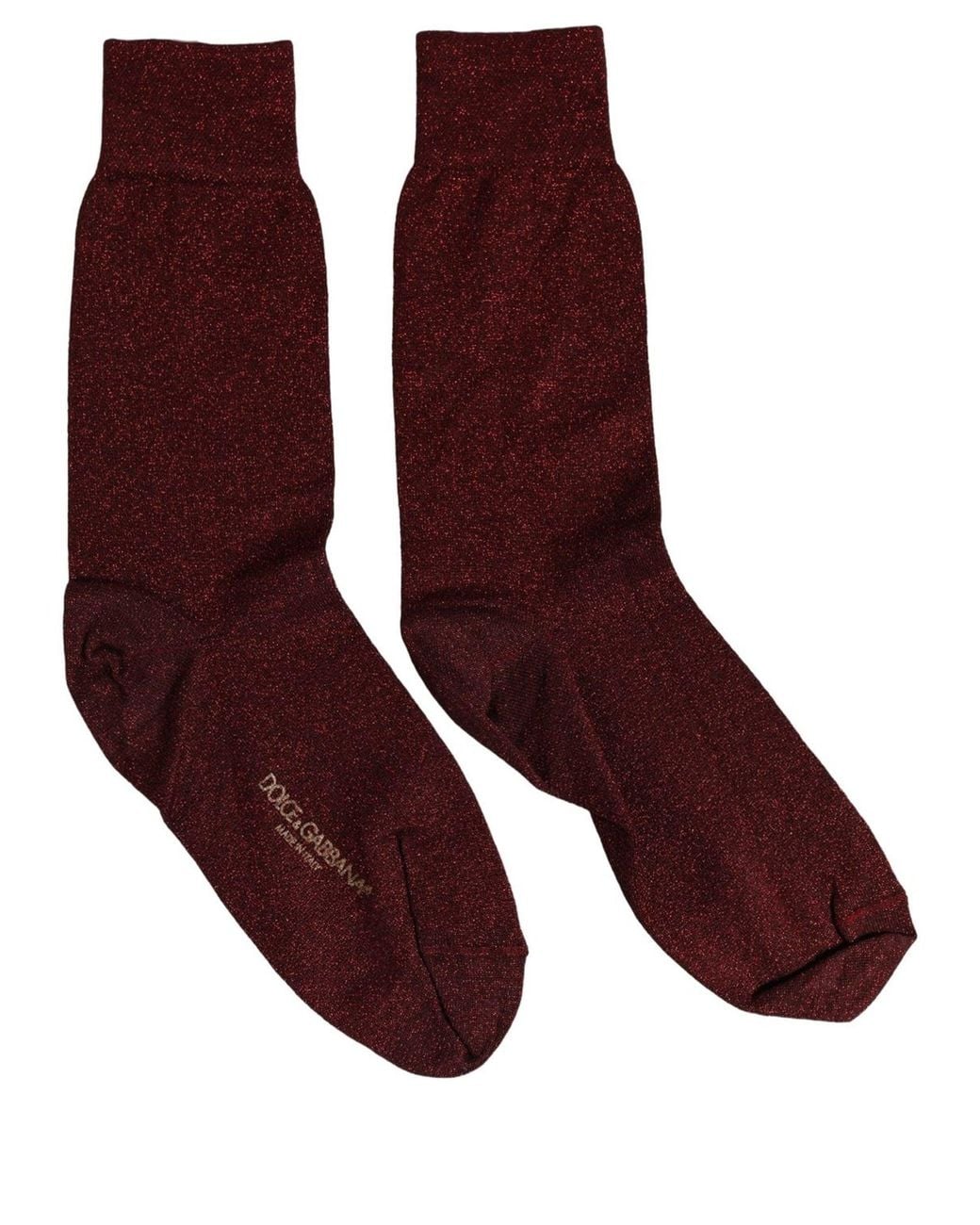 Dolce & Gabbana Purple Burgundy Viscose Mid Calf Accessory Socks