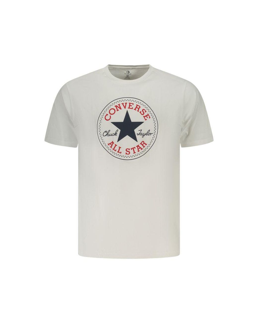 Converse White Cotton T-Shirt for men