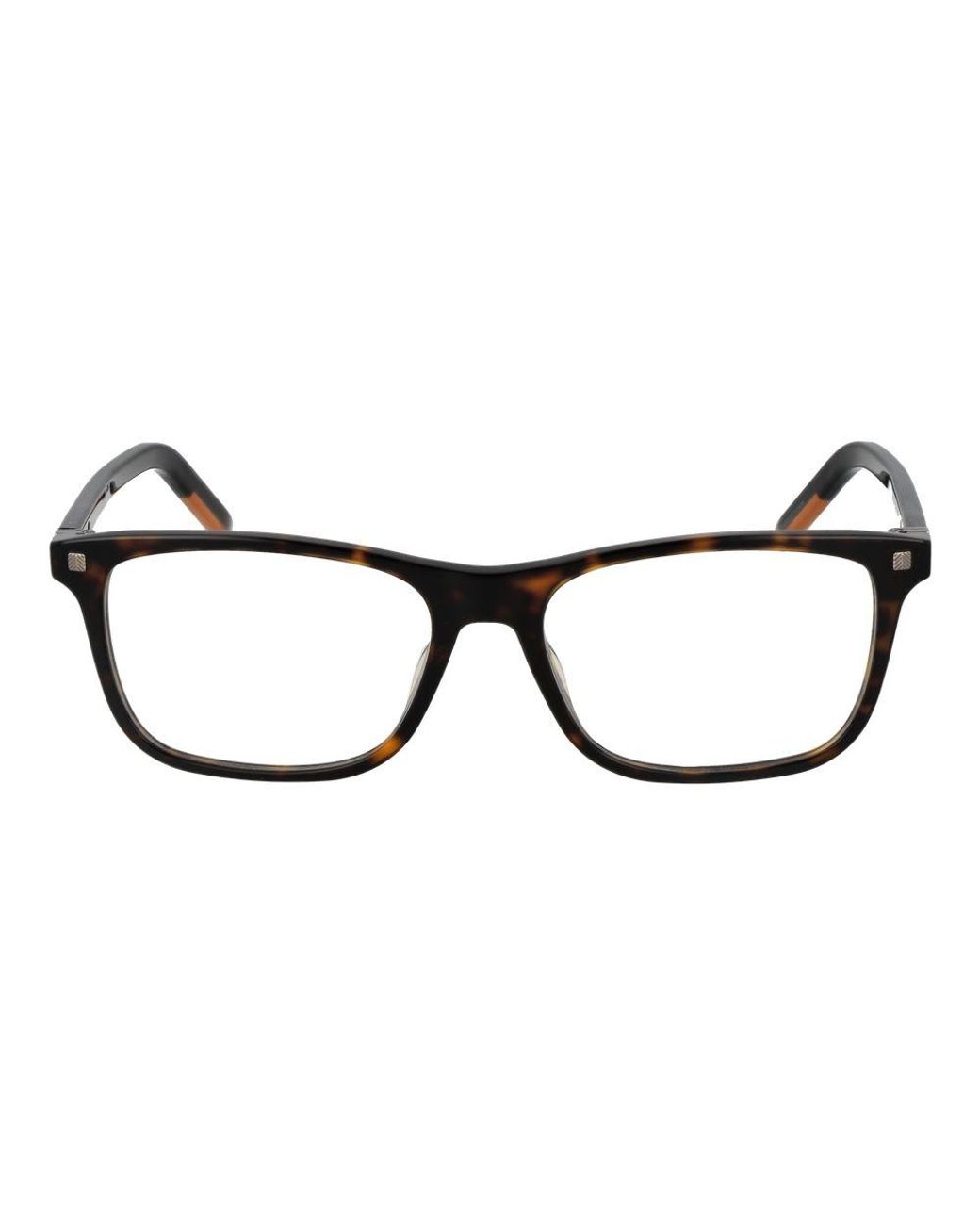 Zegna Black Brown Acetate Glasses (frames) for men