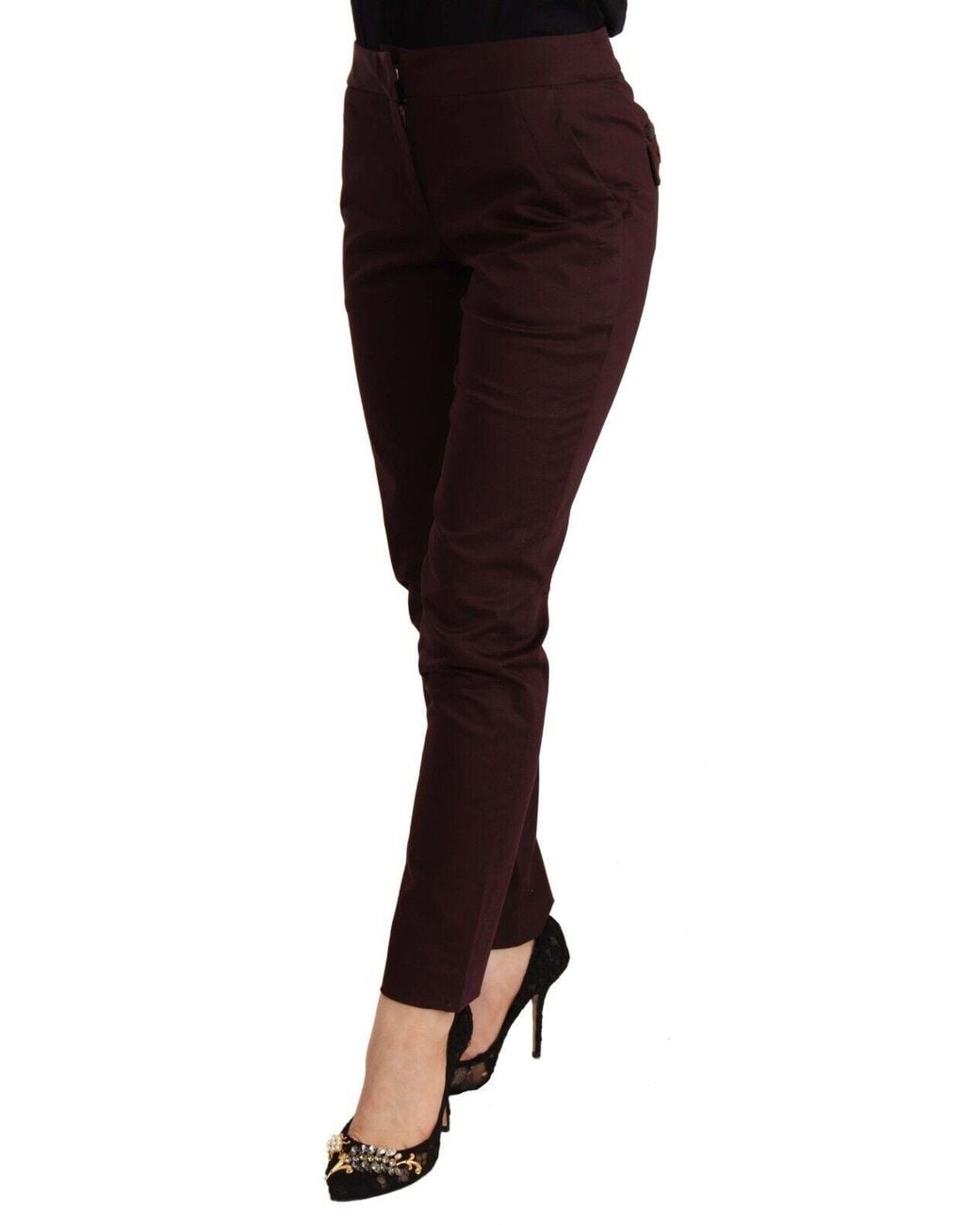 Just Cavalli Black Slim Fit Skinny Pant With Zipper Detail