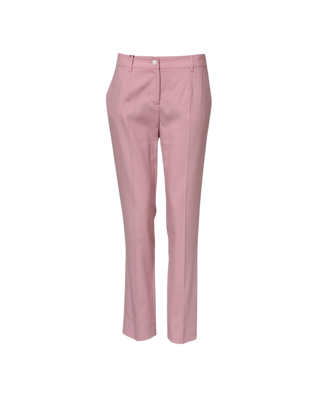 Dolce & Gabbana Pink Straight Leg Cropped Pants