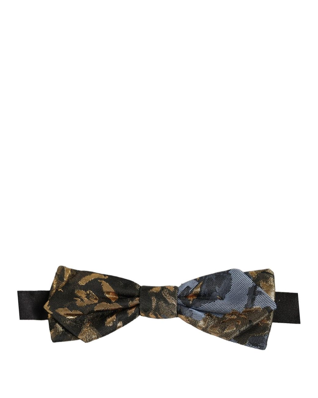 Dolce & Gabbana Black Men Multicolor Jacquard Adjustable Neck Bow Tie for men