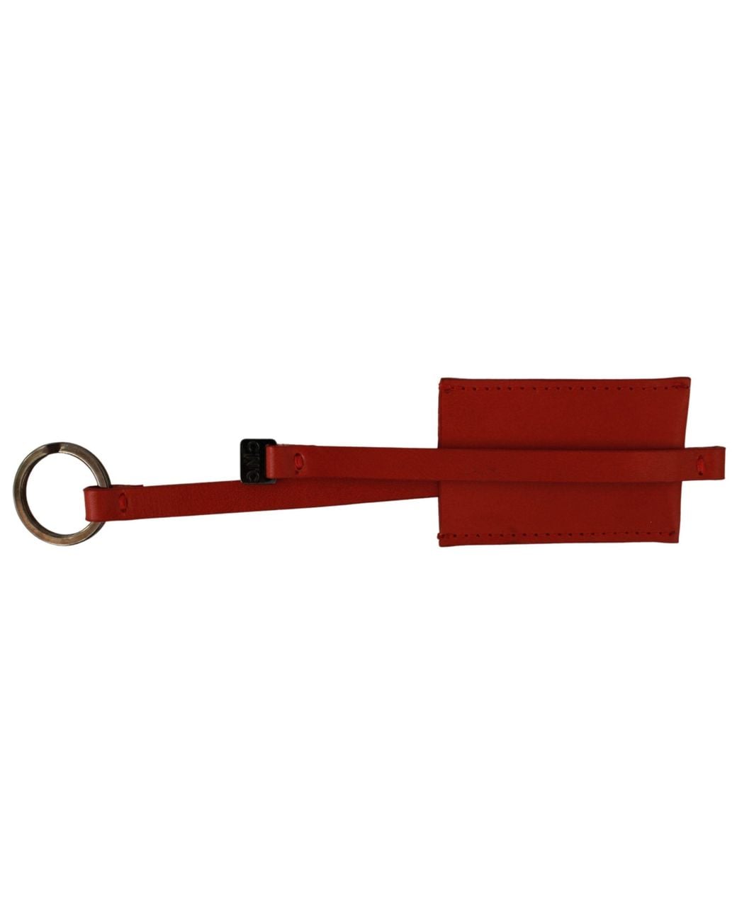 CoSTUME NATIONAL Red Leather Branded Logo Keyring Keychain for men