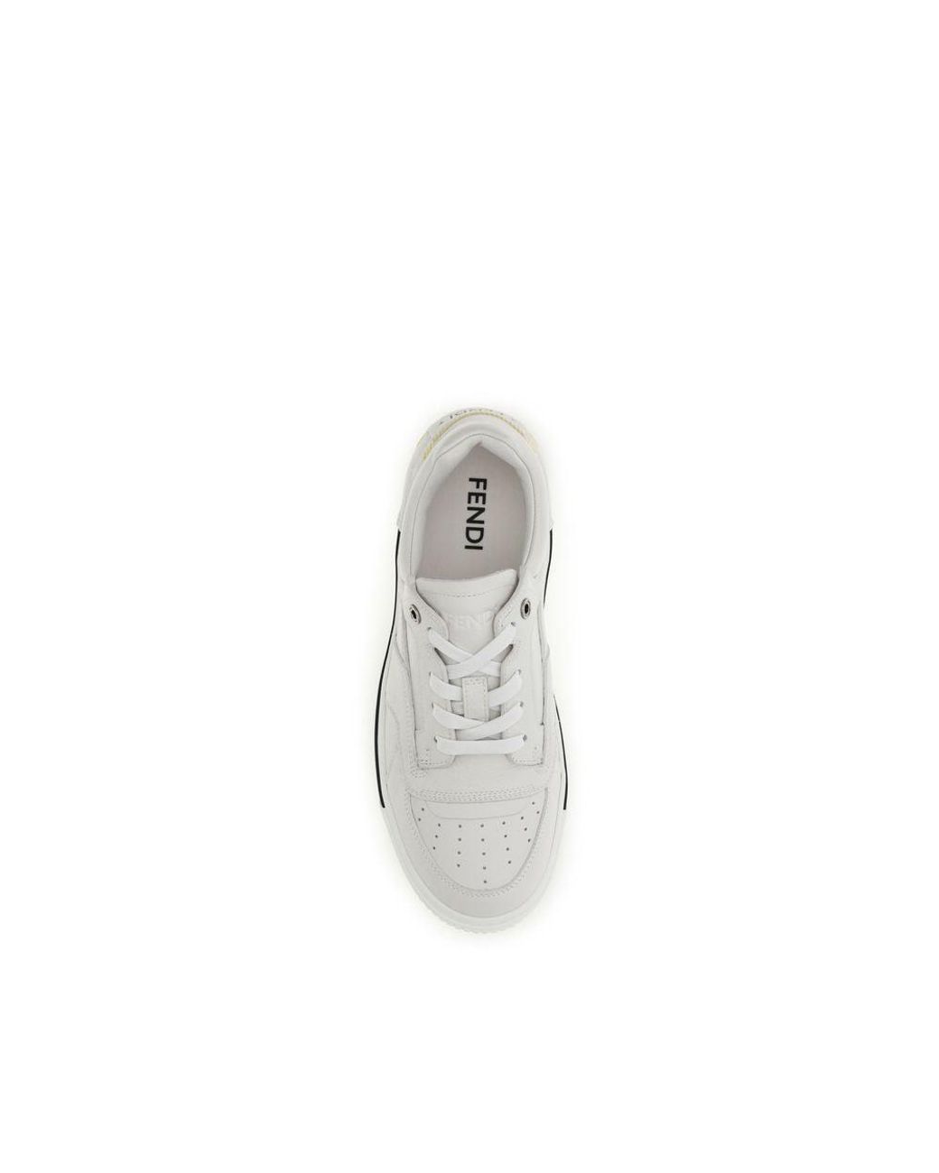 Fendi White Calf Leather Bos Taurus Low Top Sneakers for men