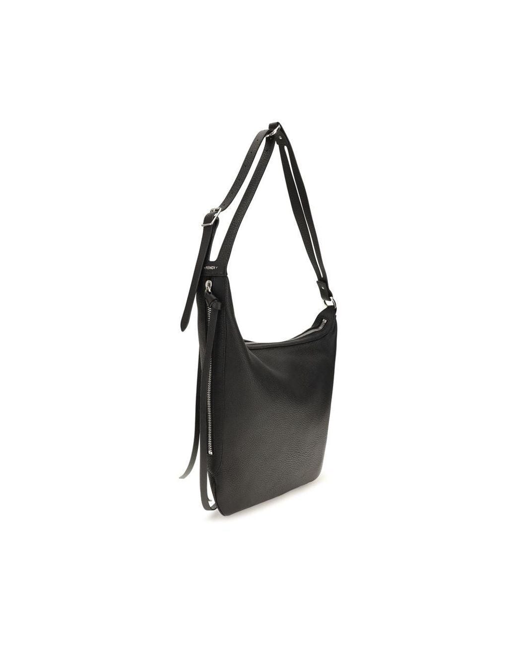 Fendi Black Calf Leather Bos Taurus Shoulder Bag for men
