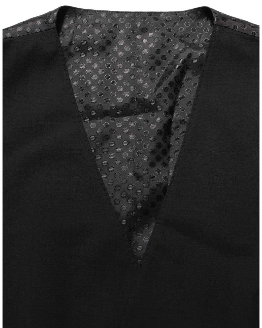Dolce & Gabbana Black Wool Stretch Waistcoat Formal Dress Vest Virgin Elastane for men