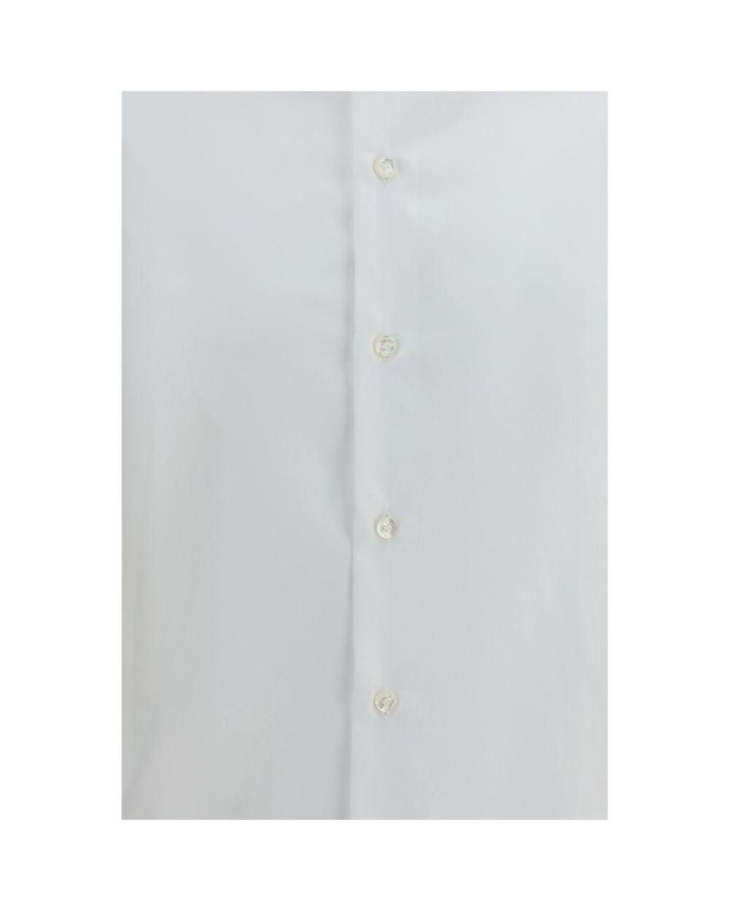 Finamore 1925 White Cotton Dress Shirt for men
