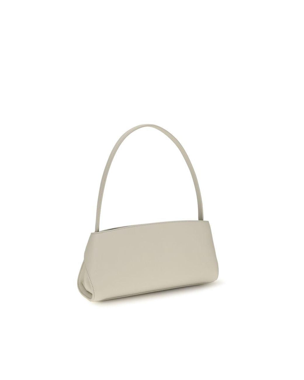 Ferragamo White Beige Calf Leather Bos Taurus Shoulder Bag