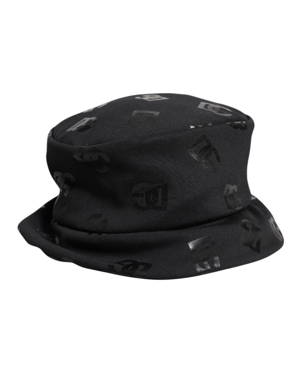 Dolce & Gabbana Black Dg Monogram Polyester Jacquard Bucket Hat