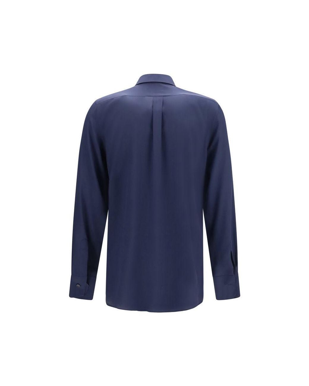 Dolce & Gabbana Blue Silk Dress Shirt for men