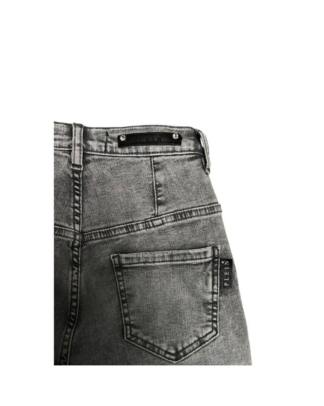 Philipp Plein Gray Grey Cotton Pants